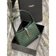 [In stock in seconds][Original Leather] Dark Green Crocodile _2021 spring and summer new underarm bag Le5A7 BagStrongly recommend   one of the treasure bags this year! Minimalist shape   metal logo Buckle closure design 