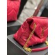 [In stock in secondsRed with gold buttons-               _ quilted lambskin bag, 100% lambskin production, soft and delicate feel, as if embracing the clouds   like feeling; classic Y family logo, chain and grommet hardw