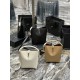 LE 5à7_Bucket BagBlackwhitealmond color cowhide with gold buckle