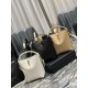 LE 5à7_Bucket BagBlackwhitealmond color cowhide with gold buckle