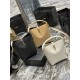 LE 5à7_Bucket BagBlackwhitealmond color cowhide with gold buckle