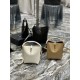 LE 5à7_Bucket BagBlackwhitealmond color cowhide with gold buckle