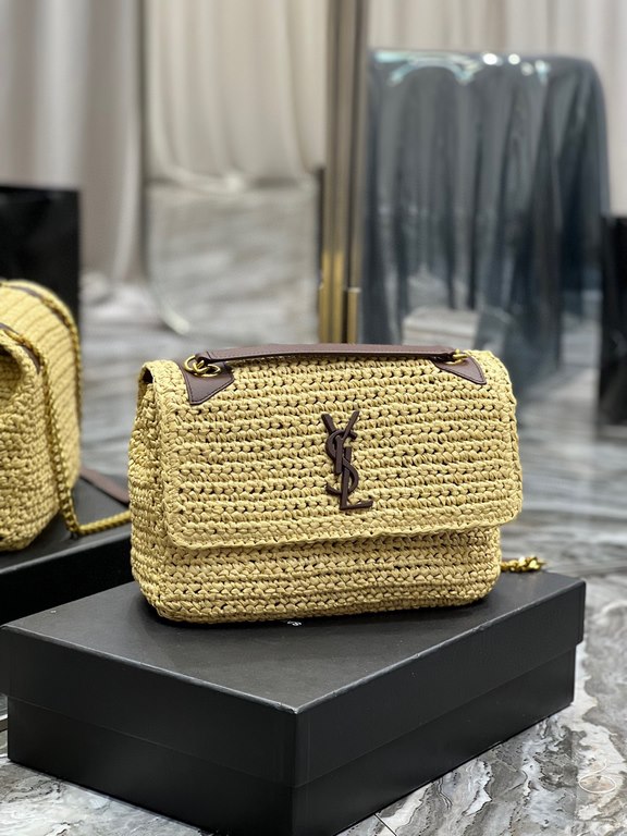 [In stock in seconds]  straw woven bag fast fallNiki woven bag to la~Full of artistic atmosphere , Raffia grass weaving is very solid, super texture, French lazy wind, daily with private clothes will not be wrong single 