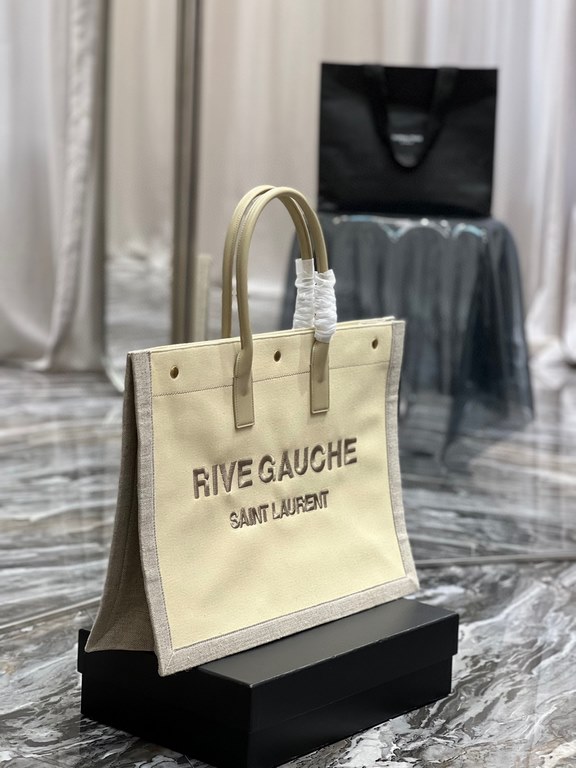 [Spot seconds]_Rive Gauche Tote Bag, left bank shopping bag  , from customized cotton and linen material to logo embroidery process, every detail I ask for perfection! zp purchased open mold customization, seriously, thi