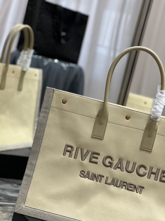 [Spot seconds]_Rive Gauche Tote Bag, left bank shopping bag  , from customized cotton and linen material to logo embroidery process, every detail I ask for perfection! zp purchased open mold customization, seriously, thi