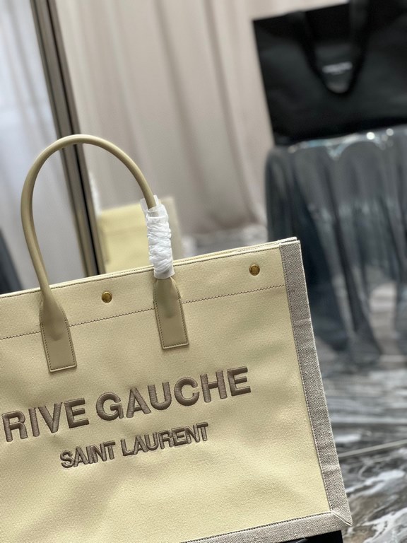 [Spot seconds]_Rive Gauche Tote Bag, left bank shopping bag  , from customized cotton and linen material to logo embroidery process, every detail I ask for perfection! zp purchased open mold customization, seriously, thi