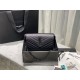 [In stock in seconds]#            #[Genuine Original Leather] Newest version_#Black with black buckle#MONOGRAM Caviar Pattern Original Leather Version Envelope Bag. Super practical a small bag, the most classic style, up