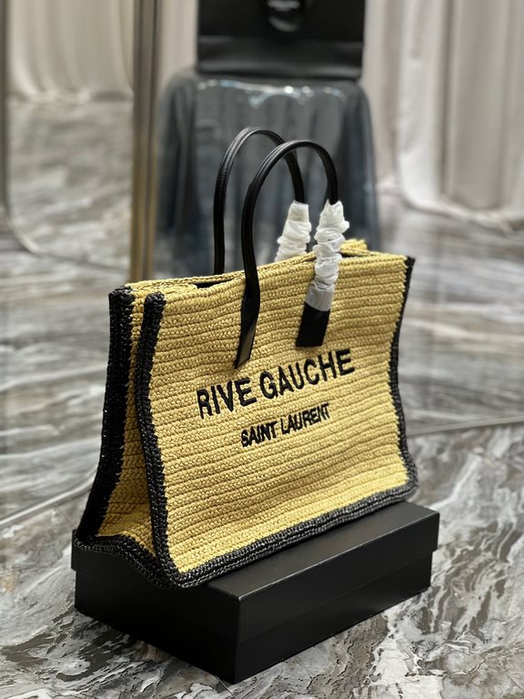 [In stock in seconds] Summer limited raffia woven models _Rive Gauche Tote Bag, the left bank shopping bag  , from the custom grass woven material to logo embroidery process, every detail I demand perfection! zp purchase