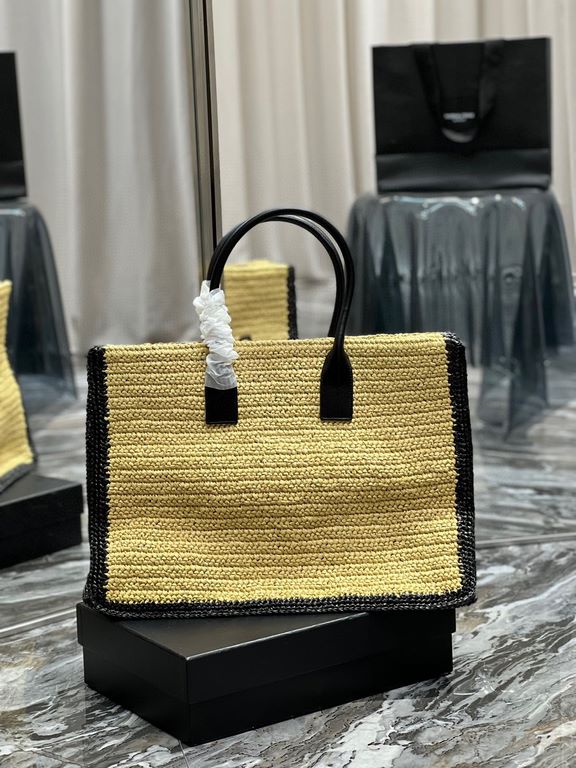 [In stock in seconds] Summer limited raffia woven models _Rive Gauche Tote Bag, the left bank shopping bag  , from the custom grass woven material to logo embroidery process, every detail I demand perfection! zp purchase