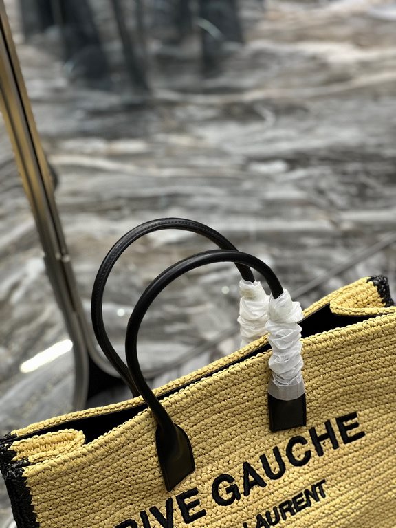 [In stock in seconds] Summer limited raffia woven models _Rive Gauche Tote Bag, the left bank shopping bag  , from the custom grass woven material to logo embroidery process, every detail I demand perfection! zp purchase