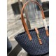 [In stock in seconds]  straw tote bag fast fallVegetable basket straw tote bag_Y's exquisite Parisian style in this black straw tote bag is dripping with flavor.Logo directly using the L letter hooked in the bag on the l