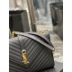 [In-stock]Monogram_Black Gold BuckleLarge Grained Embossed Quilted Leather Envelope BagClassic is timeless, the beauty of the V grain caviar pattern, Italian cowhide with eye-catching Y family logo, atmosphere and fashio