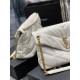 [In stock in secondsWhite with gold buttons-               _ quilted lambskin bag, 100% lambskin production, soft and delicate feel, as if embracing the clouds   like feeling; classic Y family logo, chain and grommet har