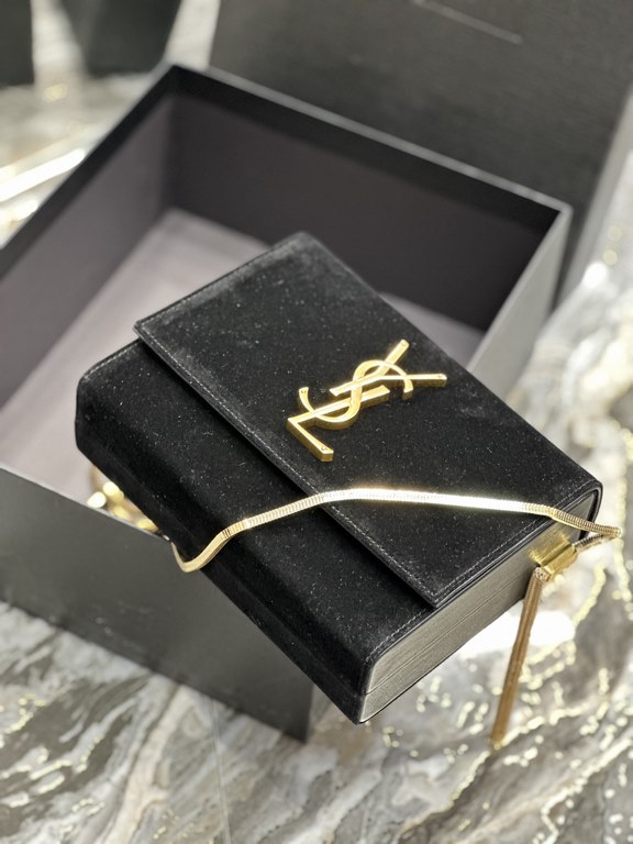 Original Leather] black gold velvet with cowhide box_The latest KATE BOX BAG arrives at the counter!Y Kate handbags series again upgraded version, the launch of the new BOX box design, a collection of thousands of favori