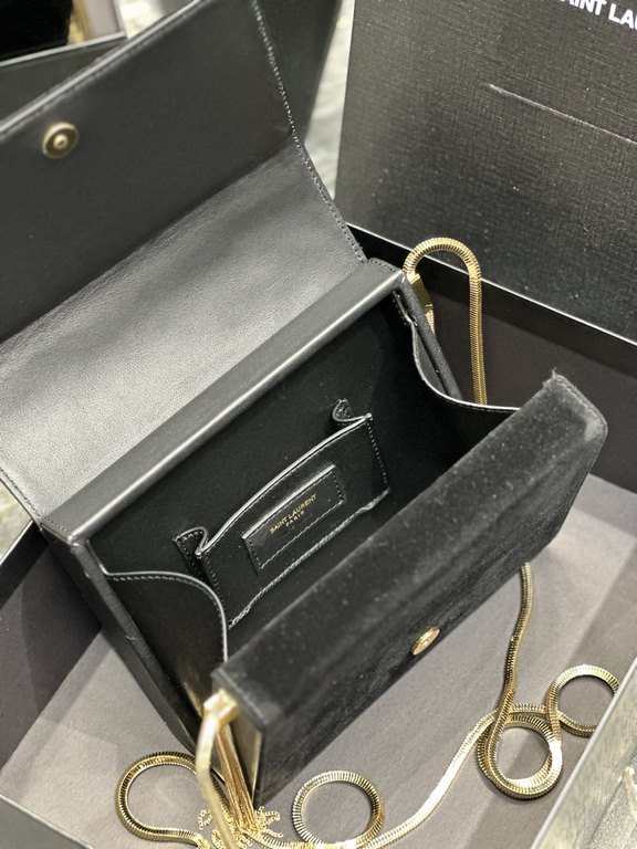 Original Leather] black gold velvet with cowhide box_The latest KATE BOX BAG arrives at the counter!Y Kate handbags series again upgraded version, the launch of the new BOX box design, a collection of thousands of favori