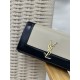 Classic Kate_ClutchBlack patent leather with gold buckle and apricot color sheepskinClassic flap clutch    very representative of the metal logo logo, imported Italian leather customized, simple metal decorations, the ov