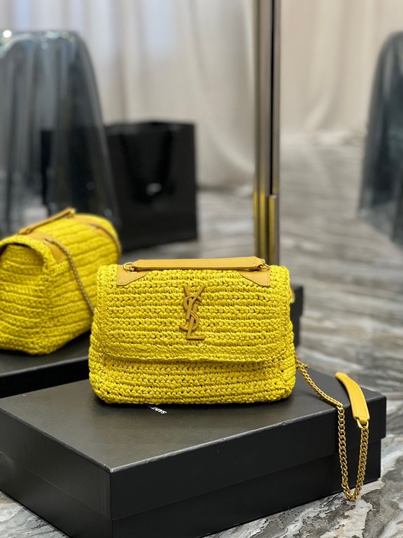 [In stock in seconds]  straw woven bag fast fallNiki woven bag to la~Full of artistic atmosphere , Raffia grass weaving is very solid, super texture, French lazy wind, daily with private clothes will not be wrong single 