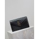 Black Gold Button Caviar_MONOGRAM_Envelope Bag. Super practical a small bag, the most classic style, upgrade the most advanced version, 100% Italian calf leather with fine handmade; customized metal Y family logo highlig