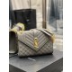 [In stock in seconds]#Envelope# Gray with Gold BuckleMedium grain embossed quilted leather envelope bagClassic is timeless, beautiful out of the sky V grain quilted diamond caviar pattern, Italian cowhide with eye-catchi