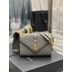 [In stock in seconds]#Envelope# Gray with Gold BuckleMedium grain embossed quilted leather envelope bagClassic is timeless, beautiful out of the sky V grain quilted diamond caviar pattern, Italian cowhide with eye-catchi