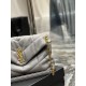 [In stock in secondsGray with Gold Buckle-               _ quilted lambskin bag, 100% lambskin production, soft and delicate feel, as if embracing the clouds   like feeling; classic Y family logo, chain and grommet hardw