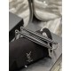 [In stock in seconds]JAMIE_Medium size 25cm knitted splicing modelsLow-profile black silver buckle with knitted cotton linen, natural simple and fashionable, flap inside cowhide, the process is very complex, texture on t