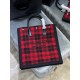 [In Stock Seconds][Vertical version]_  red plaidRive Gauche Tote Bag, left bank shopping bag  , from custom tweed material to hardware in to the logo embroidery process, every detail I ask for perfection! zp purchased op