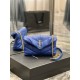 [In stock in secondsElectric Blue with Gold Buckle-                The whole bag is made of soft Italian lambskin with Y's diagonal stripe quilting craftsmanship, featuring a softly textured front flap pocket with a deta