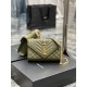 [In stock in seconds]#Envelope #Green with Gold BuckleSmall grained embossed quilted leather envelope bagClassic is timeless, the beauty of the V grain quilted diamond caviar pattern, very wear-resistant, Italian cowhide