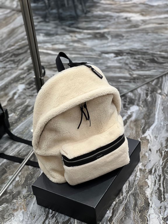 [In stock in seconds] Shoulder bag arrived_Lamb's woolThe feeling of fall and winter to la ~ fur one warm!Counter limited launch Crafted to create this backpack, imported Italian lamb's wool, very obvious texture, very l