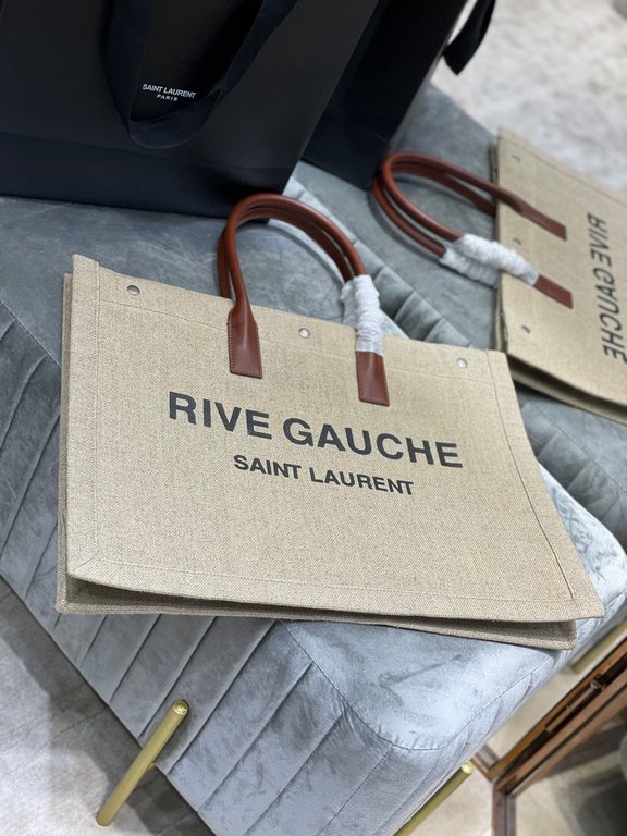 [Spot seconds to send]Rive Gauche Tote Bag, left bank shopping bag  , from custom linen material to hardware in to silk screen, every detail I demand perfection! zp purchased open mold customization, seriously, this is t