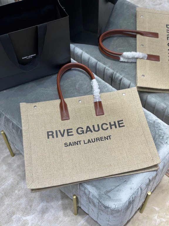 [Spot seconds to send]Rive Gauche Tote Bag, left bank shopping bag  , from custom linen material to hardware in to silk screen, every detail I demand perfection! zp purchased open mold customization, seriously, this is t