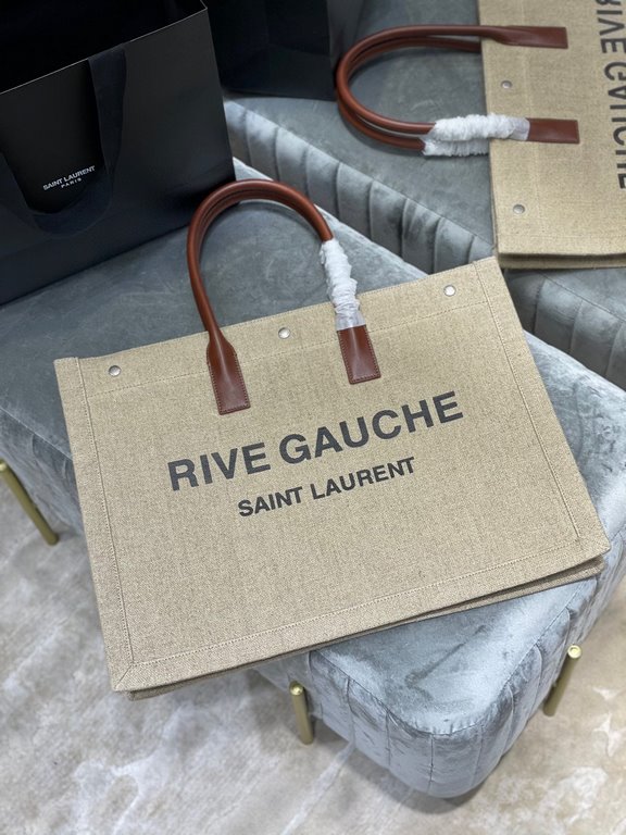 [Spot seconds to send]Rive Gauche Tote Bag, left bank shopping bag  , from custom linen material to hardware in to silk screen, every detail I demand perfection! zp purchased open mold customization, seriously, this is t