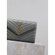 Gray Gold Button Caviar_MONOGRAM_Envelope Bag. Super practical a small bag, the most classic style, upgrade the most advanced version, 100% Italian calf leather with fine handmade; customized metal Y family logo highligh