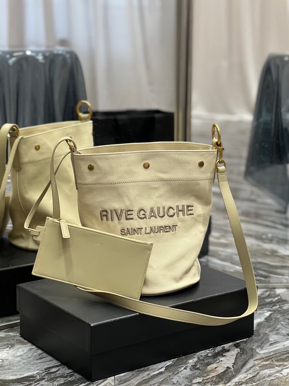 [In stock in seconds][            ]Counter the latest RIVE GAUCHE French linen bucket bag, simple atmospheric modeling is definitely a street shoot explosion, Rose is also using Oh! The body of the bag is made of importe