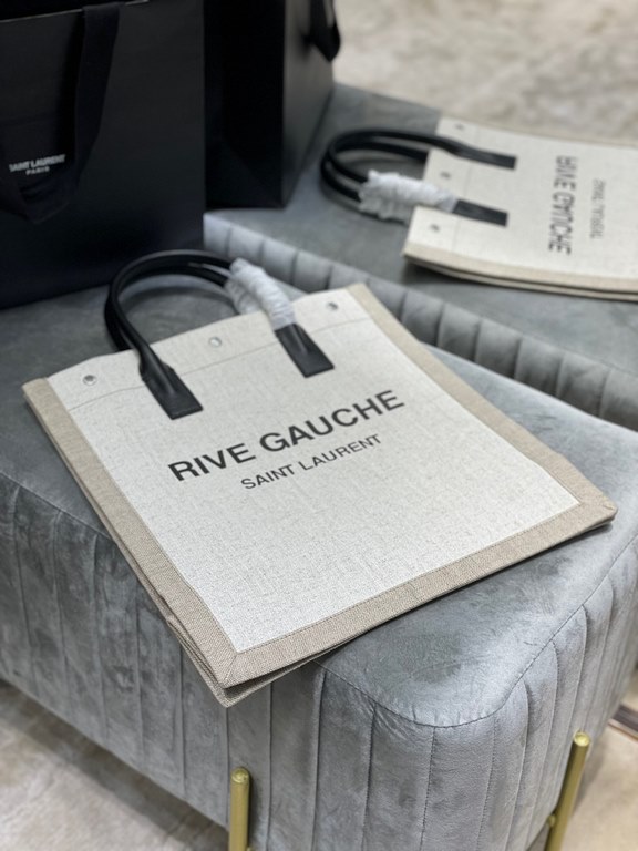 [spot seconds][Vertical] _ Rive Gauche Tote Bag, left bank shopping bag  , from custom linen material to hardware in to silk screen, every detail I ask for perfection! zp purchased open mold customization, seriously, thi