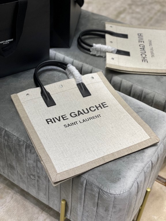 [spot seconds][Vertical] _ Rive Gauche Tote Bag, left bank shopping bag  , from custom linen material to hardware in to silk screen, every detail I ask for perfection! zp purchased open mold customization, seriously, thi