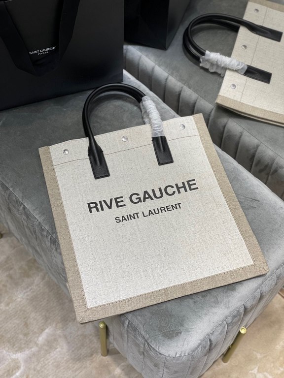 [spot seconds][Vertical] _ Rive Gauche Tote Bag, left bank shopping bag  , from custom linen material to hardware in to silk screen, every detail I ask for perfection! zp purchased open mold customization, seriously, thi