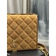 Becky_25cm Earthy Suede#Becky diamond quilted lambskin chain bag.Absolutely, positively part of the Love at First Sight collection! The diamond-shaped quilted pattern gives off a diamond-like glamor! The gold Y logo stan