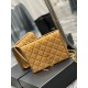 Becky_25cm Earthy Suede#Becky diamond quilted lambskin chain bag.Absolutely, positively part of the Love at First Sight collection! The diamond-shaped quilted pattern gives off a diamond-like glamor! The gold Y logo stan