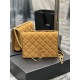 Becky_25cm Earthy Suede#Becky diamond quilted lambskin chain bag.Absolutely, positively part of the Love at First Sight collection! The diamond-shaped quilted pattern gives off a diamond-like glamor! The gold Y logo stan