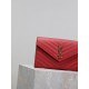 Red Gold Button Caviar_MONOGRAM_Envelope Bag. Super practical a small bag, the most classic style, upgrade the most advanced version, 100% Italian calf leather with fine handmade; customized metal Y family logo highlight