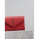 Red Gold Button Caviar_MONOGRAM_Envelope Bag. Super practical a small bag, the most classic style, upgrade the most advanced version, 100% Italian calf leather with fine handmade; customized metal Y family logo highlight