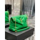 [In stock in secondsGreen fruit green with gold buckle-Loulou puffer_quilted lambskin bag, 100% lambskin production, soft and delicate feel, as if embracing the clouds   like feeling; classic Y family logo, chain and gro