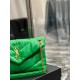 [In stock in secondsGreen fruit green with gold buckle-Loulou puffer_quilted lambskin bag, 100% lambskin production, soft and delicate feel, as if embracing the clouds   like feeling; classic Y family logo, chain and gro