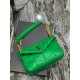 [In stock in secondsGreen fruit green with gold buckle-Loulou puffer_quilted lambskin bag, 100% lambskin production, soft and delicate feel, as if embracing the clouds   like feeling; classic Y family logo, chain and gro