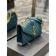 [In stock in seconds]#Envelope# Turquoise Green Gold BuckleMedium grain embossed quilted leather envelope bagClassic is timeless, beautiful out of the sky V pattern spelling diamond pattern of caviar, Italian cowhide wit