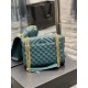 [In stock in seconds]#Envelope# Turquoise Green Gold BuckleMedium grain embossed quilted leather envelope bagClassic is timeless, beautiful out of the sky V pattern spelling diamond pattern of caviar, Italian cowhide wit