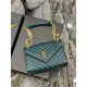 [In stock in seconds]#Envelope# Turquoise Green Gold BuckleMedium grain embossed quilted leather envelope bagClassic is timeless, beautiful out of the sky V pattern spelling diamond pattern of caviar, Italian cowhide wit