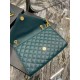 [In stock in seconds]#Envelope# Turquoise Green Gold BuckleMedium grain embossed quilted leather envelope bagClassic is timeless, beautiful out of the sky V pattern spelling diamond pattern of caviar, Italian cowhide wit